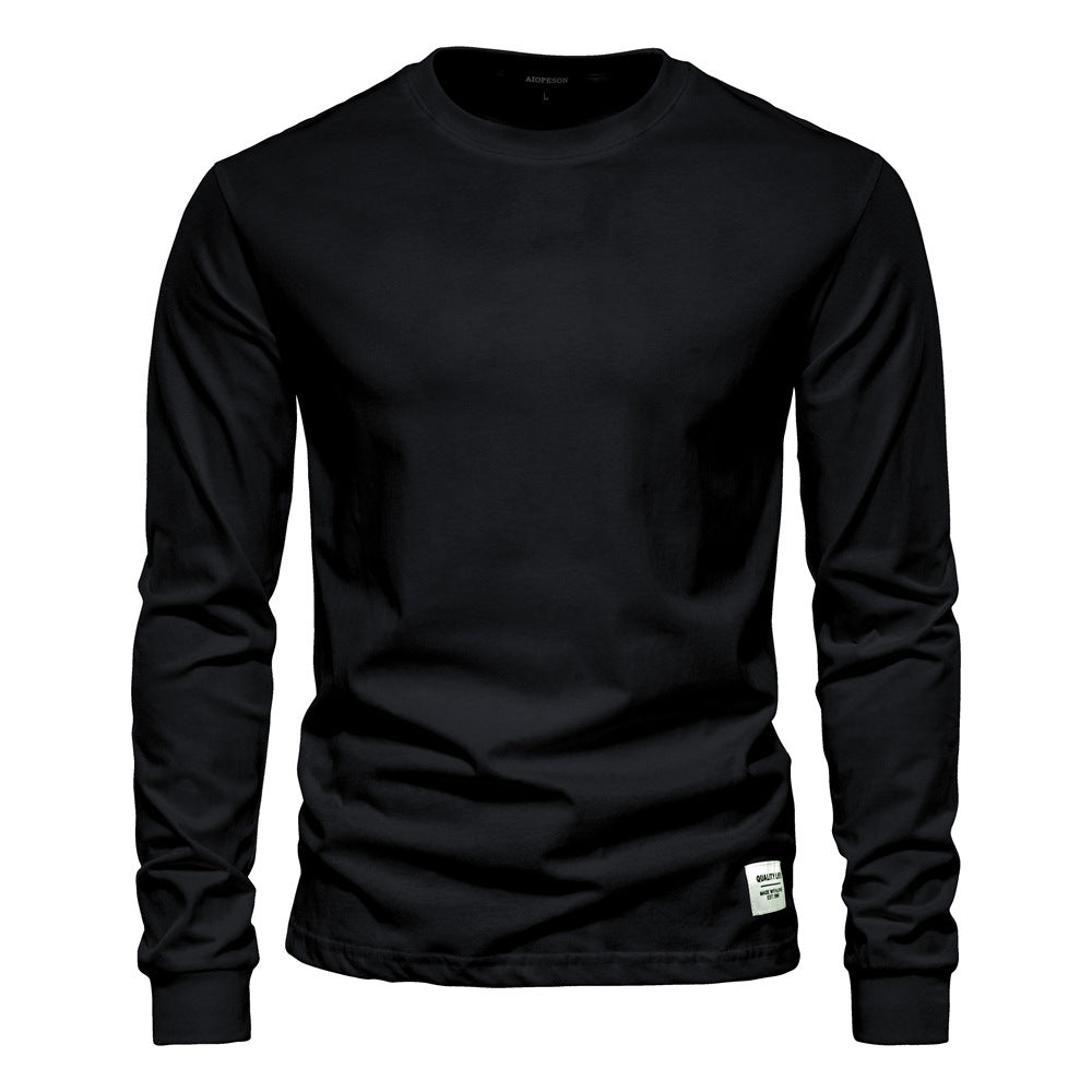 Men’s Oversized Long Sleeve T-Shirt – Casual Streetwear Cotton Crewneck Top for Everyday Style | AX601
