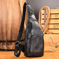 Men's Business Shoulder Bag Elegant Crocodile Pattern for Professional Style | 9076