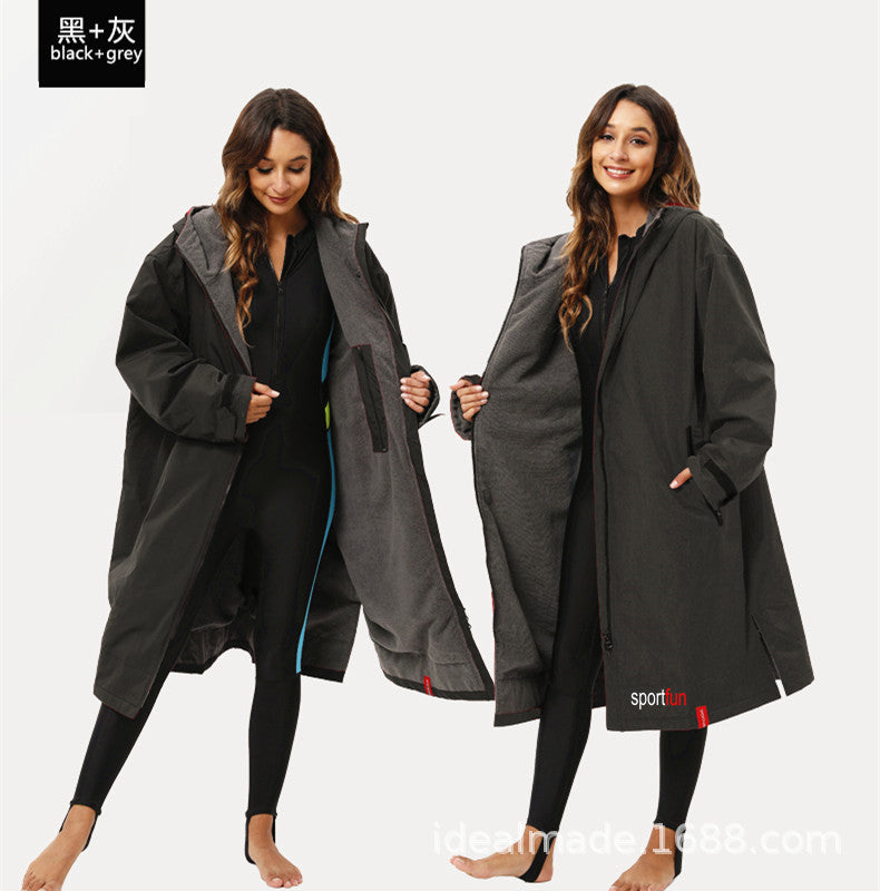 Sportfun Hooded Swim Robe – Regatta Dry Robe, Water-Resistant Fleece-Lined Changing Poncho| SPFF301
