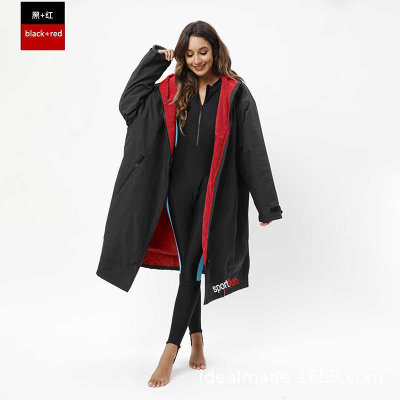 Sportfun Hooded Swim Robe – Regatta Dry Robe, Water-Resistant Fleece-Lined Changing Poncho| SPFF301