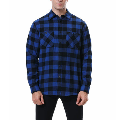 Men's Plaid Flannel Grinding Warm Shirt – European & American Casual Style | flr