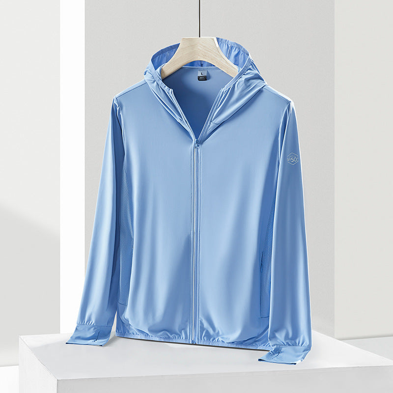 UPF 50+ Ice Silk Sun Protection Jacket | Quick-Dry Lightweight Cooling Hooded Windbreaker | L-911