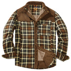 Men's Patchwork Corduroy Plaid Shirt Jacket Plus Size Velvet Lined Casual Winter Top | 3251