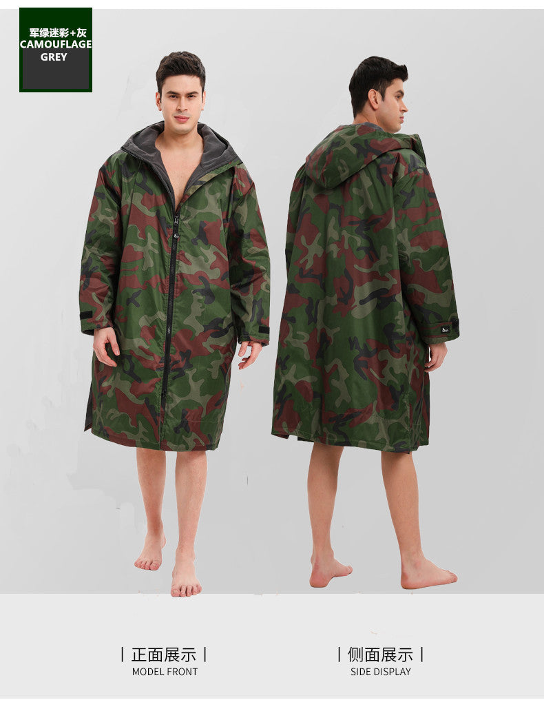 Regatta Dry Robe – Unisex All-Season Camo Hooded Waterproof Windproof Swim Parka with Towel Lining | BCM022