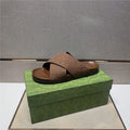 Men‘s Genuine Leather Slide Sandals Summer Outdoor Casual Flip Flops Anti-Slip Beach & Streetwear Sandals