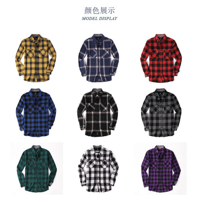 Men's Plaid Flannel Grinding Warm Shirt – European & American Casual Style | flr