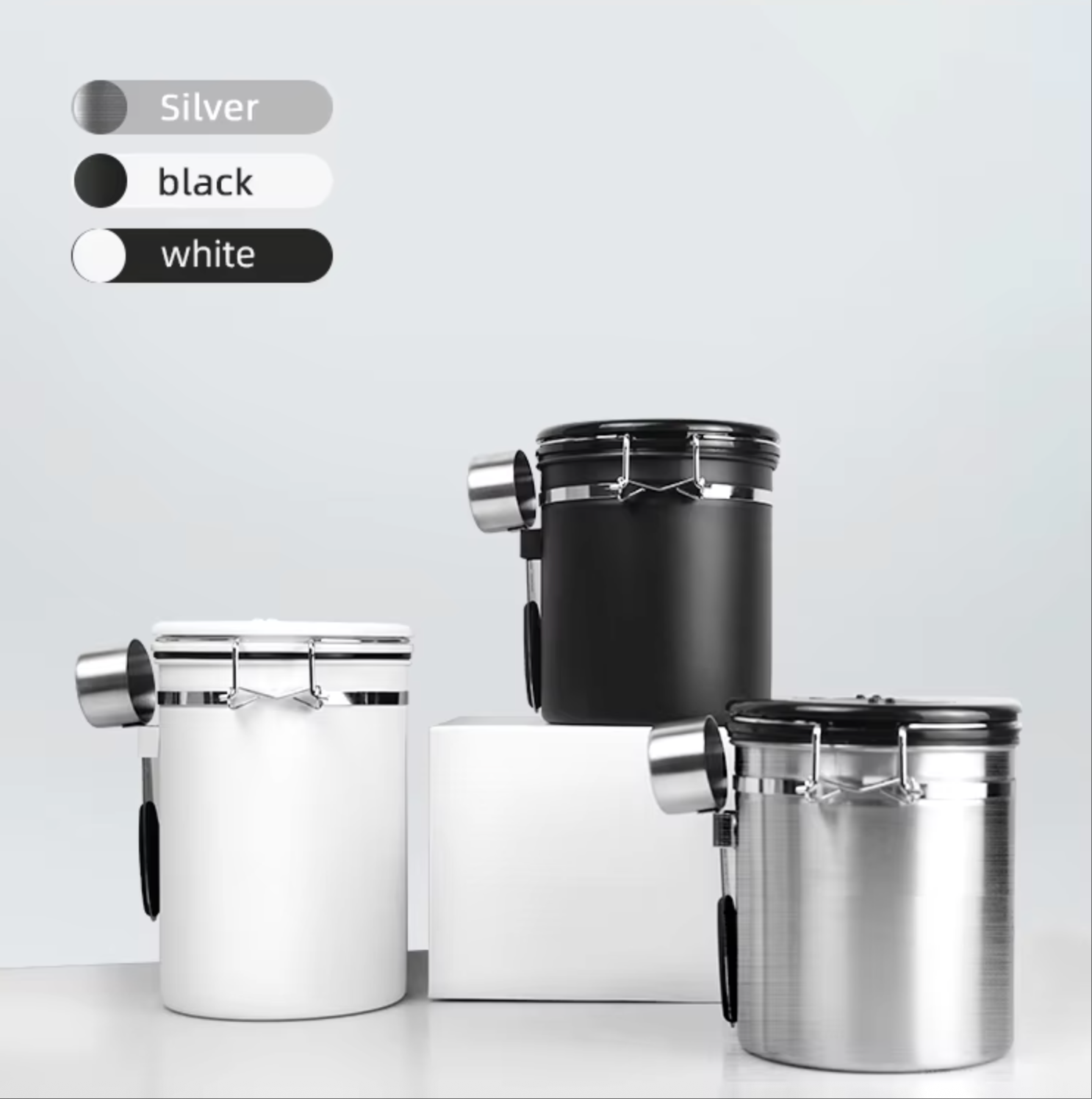 Stainless Steel Coffee Canister – Airtight Storage with CO₂ Valve & Date Tracker (1.5L / 1.8L) | NB-MFG