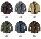 Men's Plaid Jacket Long Sleeve Button-Down Flannel Jacket with Pockets for Streetwear | 3268