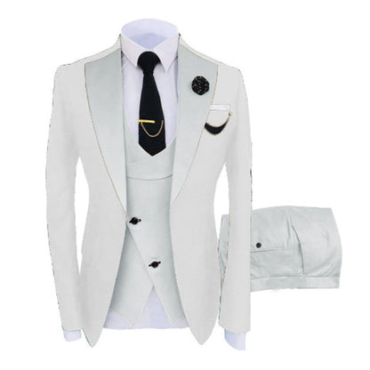 Uomo su misura bicolore abito 3 pezzi sposo matrimonio slim fit blazer giacca gilet pantaloni set smoking abiti| LR908 