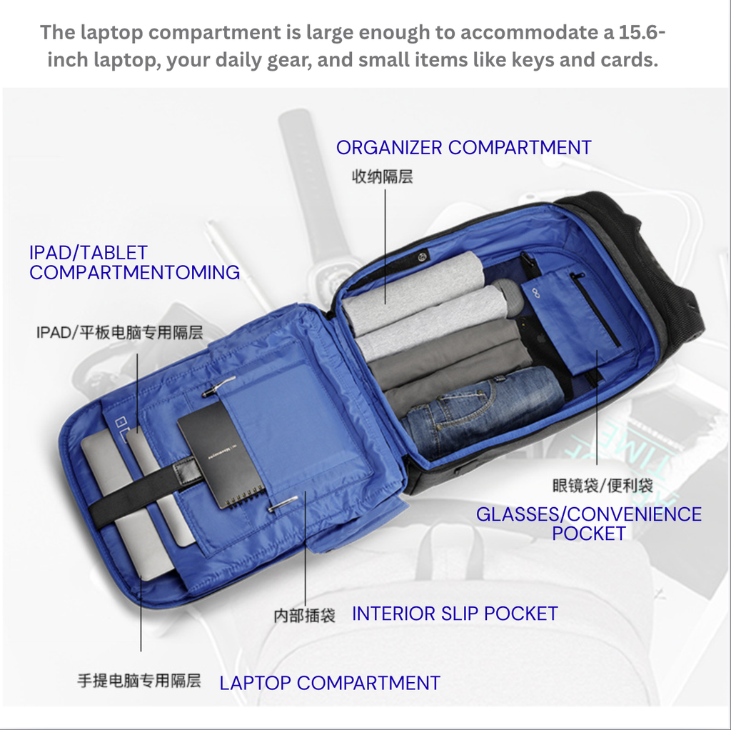 Kingsons KS3149W Anti-Theft Business Backpack – USB, TSA Lock, Waterproof | KS3149W