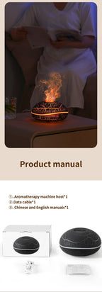 Realistic Flame Effect Aromatherapy Diffuser – 7-Color LED Humidifier USB Powered for Home, Office & Bedroom | SD13