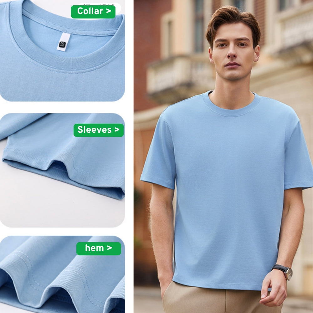 Premium Antibacterial Silk Cotton T-Shirt | Unisex Summer Short Sleeve | Soft & Breathable Classic Fit Tee | L11-33911