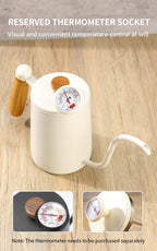 Stainless Steel Pour Over Kettle – 600ml with Wooden Handle, Perfect Kettle for Brewing Coffee UK | NB-ZT2020