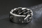 Men’s Thick Titanium Steel Bracelet Glossy & Domineering Fashion Jewelry Trendy Piece Bracelet | KB31778-D