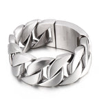 Men’s Thick Titanium Steel Bracelet Glossy & Domineering Fashion Jewelry Trendy Piece Bracelet | KB31778-D