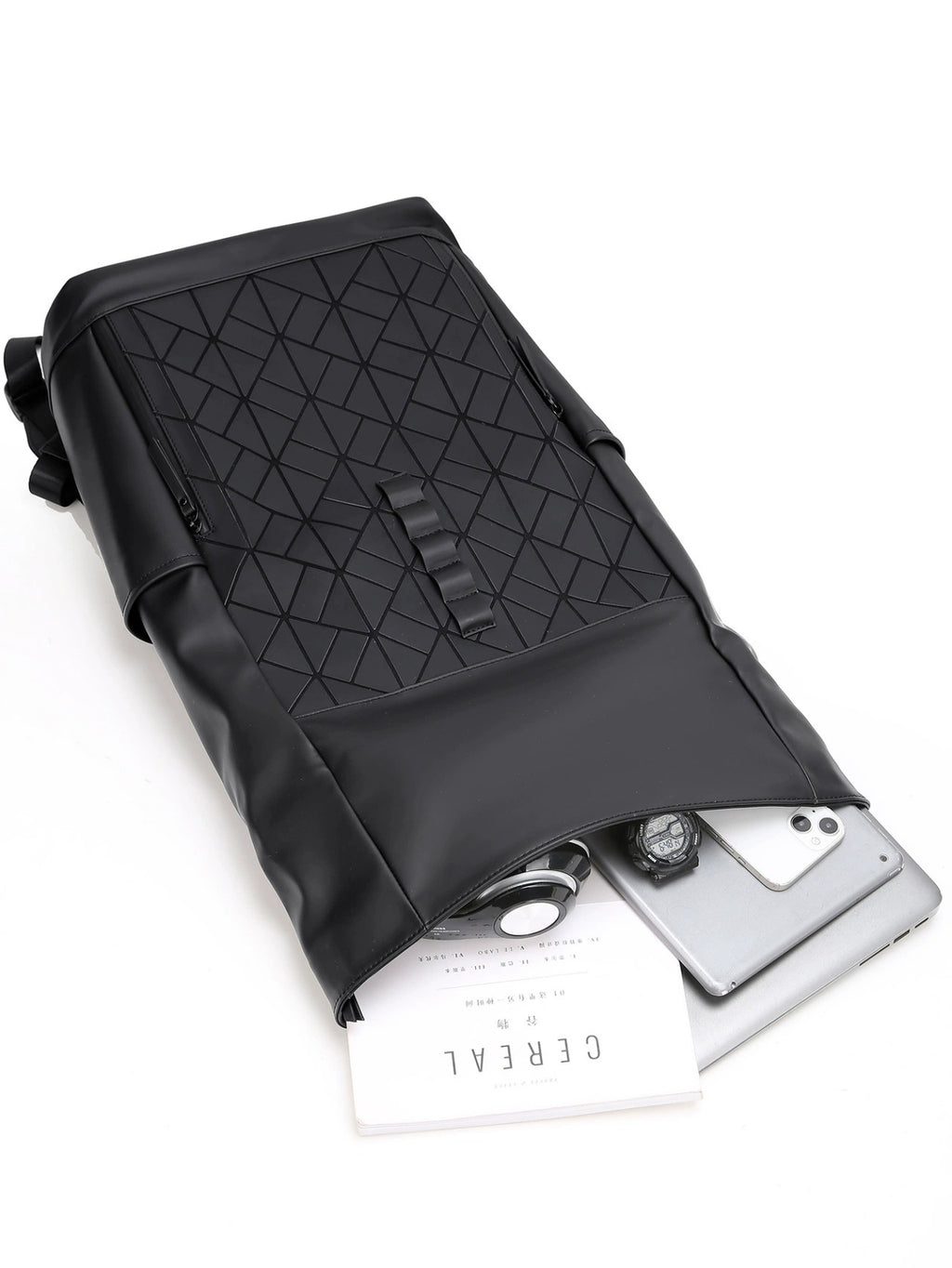 OMASKA Reflective Geometric Backpack – Waterproof, Trendy 14” Laptop Bag | 8605