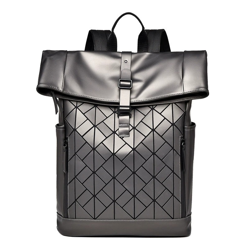 OMASKA Reflective Geometric Backpack – Waterproof, Trendy 14” Laptop Bag | 8605
