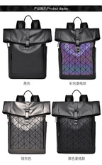 OMASKA Reflective Geometric Backpack – Waterproof, Trendy 14” Laptop Bag | 8605