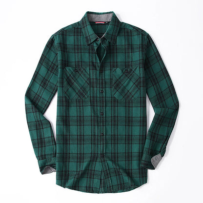 Men's Plaid Flannel Grinding Warm Shirt – European & American Casual Style | flr