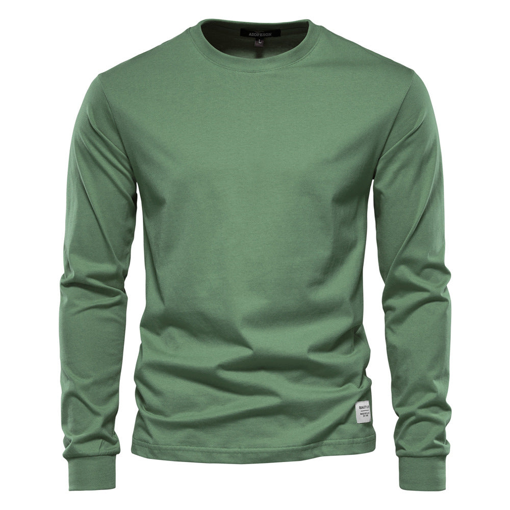 Men’s Oversized Long Sleeve T-Shirt – Casual Streetwear Cotton Crewneck Top for Everyday Style | AX601