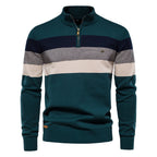 Men’s Half-Zip Mock Neck Knitted Sweater – Slim Fit Pullover for Autumn & Winter | Y245