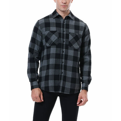 Men's Plaid Flannel Grinding Warm Shirt – European & American Casual Style | flr