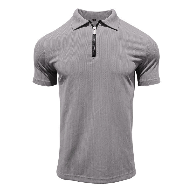 Men's Slim-Fit Stretch Jacquard Polo Shirt – 2025 Spring/Summer Casual Top | YHZH-17