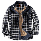 Men's Patchwork Corduroy Plaid Shirt Jacket Plus Size Velvet Lined Casual Winter Top | 3251