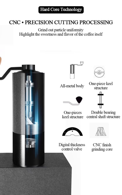 Premium Manual Coffee Grinder – Large 30g Burr Mill, Precision Hand Crank for Espresso & Pour Over UK | NS1