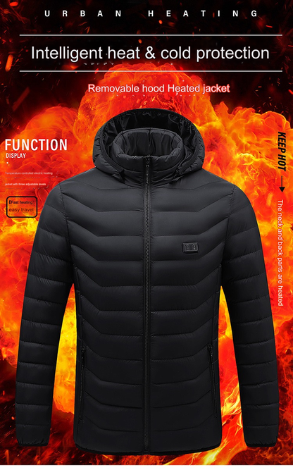 Winter Heated Down Jacket Veste Chauffante Rechargeable Battery USB Electric Heated Hooded Smart Jacket | M09