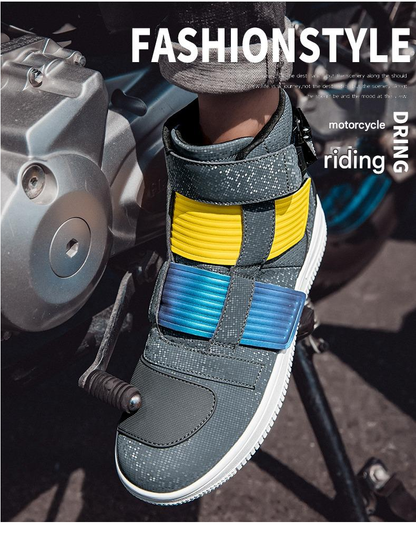 Shin Plate TPU Professional Racing Motorcycle Shoes Men’s Long Racing Boots with Safety Protector Trainers | JCS360