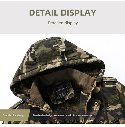 Veste à capuche épaisse et chaude en jersey de camouflage militaire de taille occidentale | K-7711 