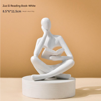 Book Reader Tabletop Sculpture Modern Decorative Ornament for Stylish Home Décor | BY230613