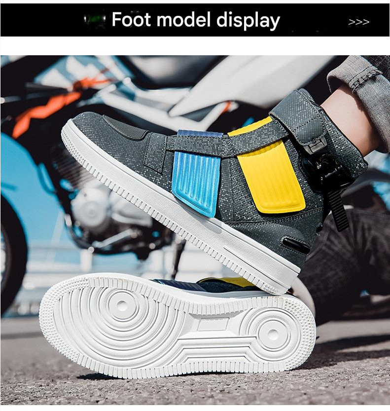 Shin Plate TPU Professional Racing Motorcycle Shoes Men’s Long Racing Boots with Safety Protector Trainers | JCS360