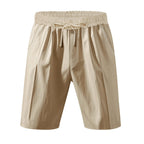 Men's Lightweight Linen-Blend Beach Shorts - Relaxed Fit 5-Inch Casual Shorts | WW-2