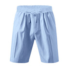 Men's Lightweight Linen-Blend Beach Shorts - Relaxed Fit 5-Inch Casual Shorts | WW-2