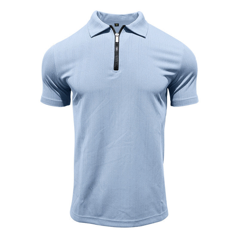 Men's Slim-Fit Stretch Jacquard Polo Shirt – 2025 Spring/Summer Casual Top | YHZH-17