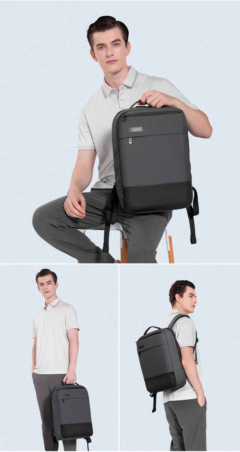 Kingsons Lightweight Laptop Backpack 15.6” Slim Waterproof Business & Student Bag | 24021
