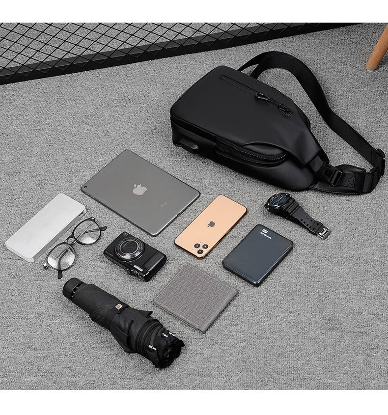 OMASKA Men’s Crossbody Sling – Lightweight Oxford Chest Bag | 0126