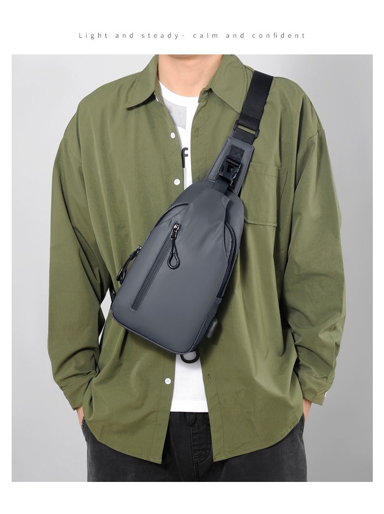 OMASKA Men’s Crossbody Sling – Lightweight Oxford Chest Bag | 0126