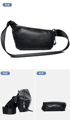 Cafen Kelvri Men’s Leather Crossbody Bag – Genuine Cowhide Shoulder Chest Bag UK | 2712D