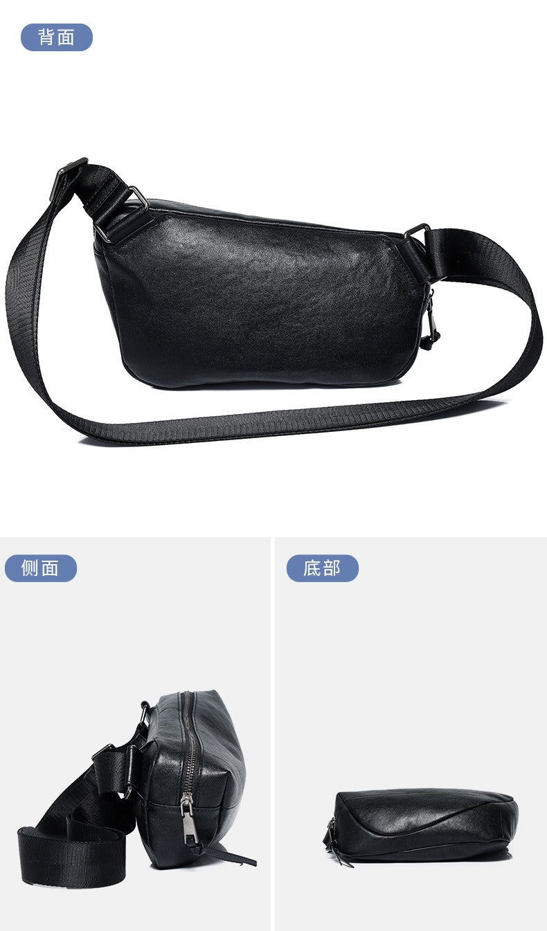 Cafen Kelvri Men’s Leather Crossbody Bag – Genuine Cowhide Shoulder Chest Bag UK | 2712D