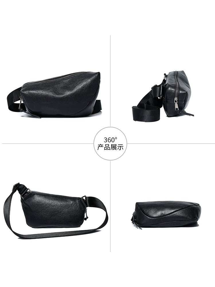 Cafen Kelvri Men’s Leather Crossbody Bag – Genuine Cowhide Shoulder Chest Bag UK | 2712D