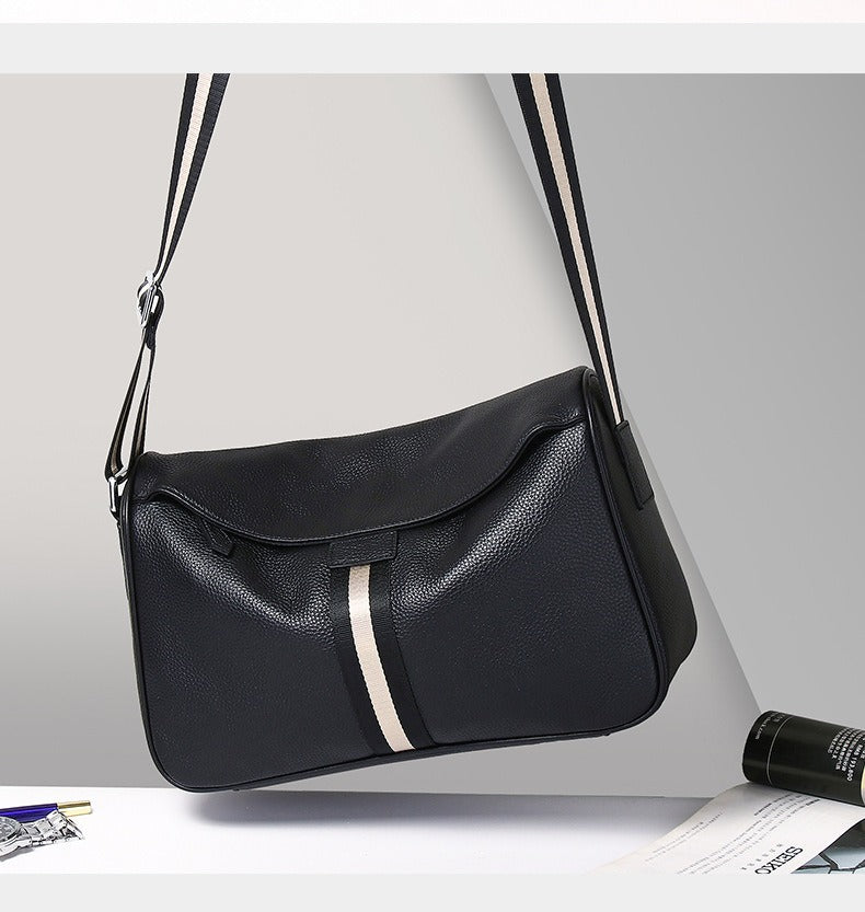 Cafen Kelvri Men’s Leather Shoulder Bag – Genuine Cowhide Crossbody Satchel UK | 88530-1