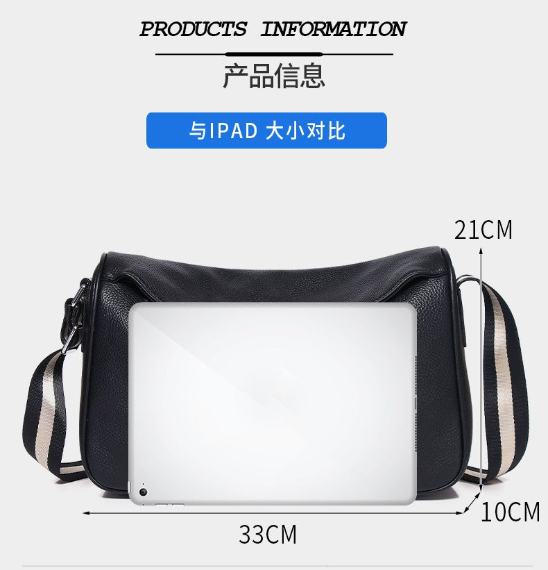 Cafen Kelvri Men’s Leather Shoulder Bag – Genuine Cowhide Crossbody Satchel UK | 88530-1