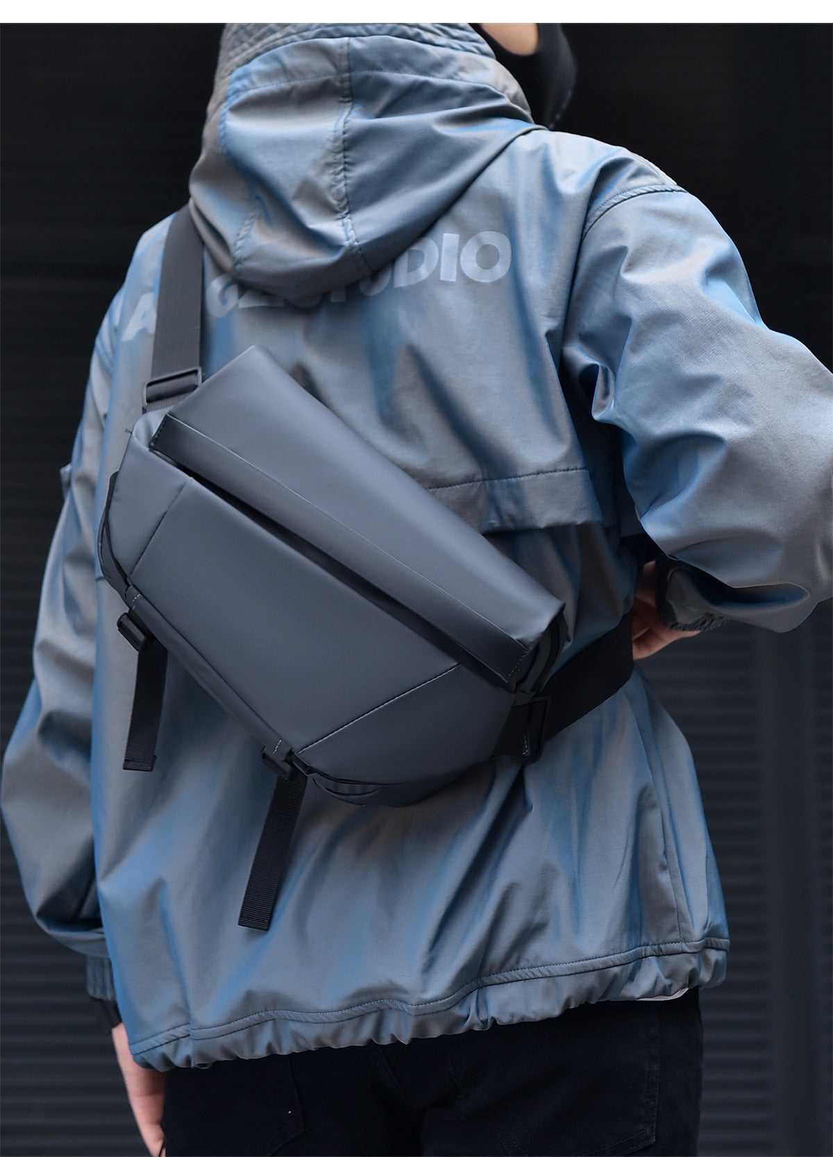 OMASKA Men’s Chest Bag – Expandable 6L Crossbody Sling | 5166