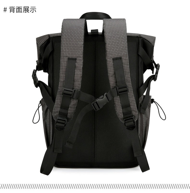 Men’s Roll-Top Backpack – 20–35L Expandable, Laptop & Travel Bag | K001