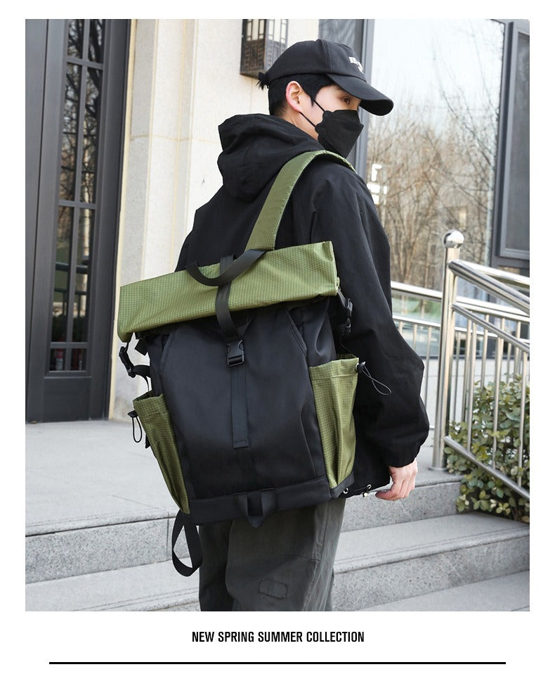 Men’s Roll-Top Backpack – 20–35L Expandable, Laptop & Travel Bag | K001