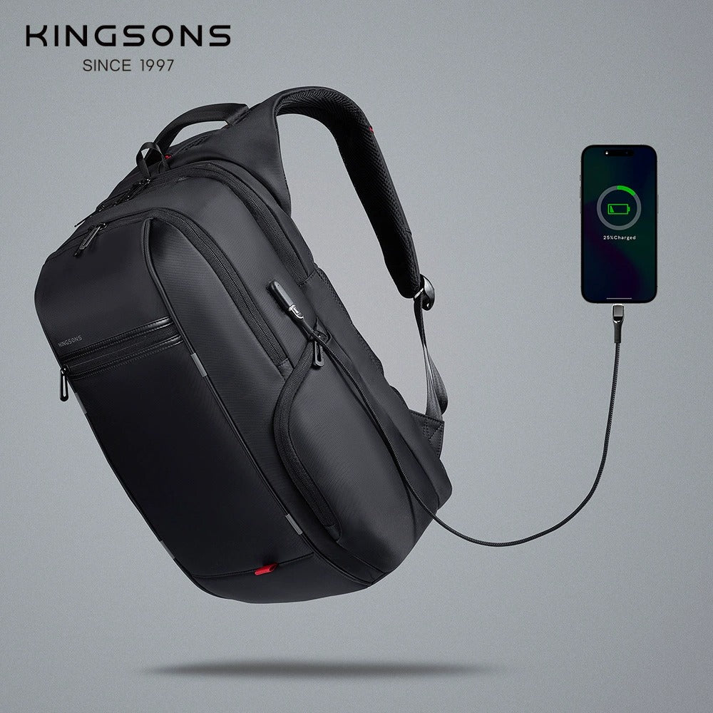 Kingsons Travel Laptop Backpack – USB Charging, Anti-Theft, Waterproof | 3140