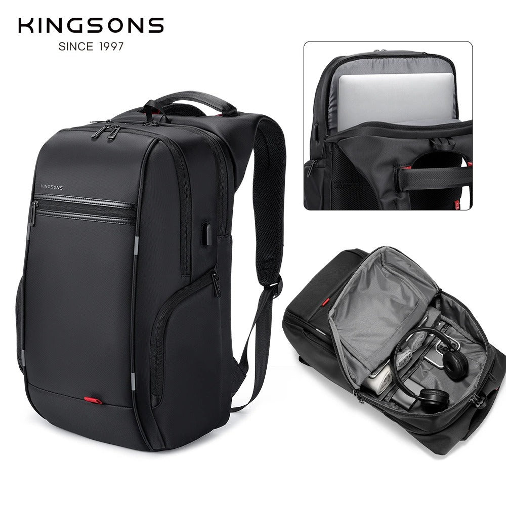 Kingsons Travel Laptop Backpack – USB Charging, Anti-Theft, Waterproof | 3140